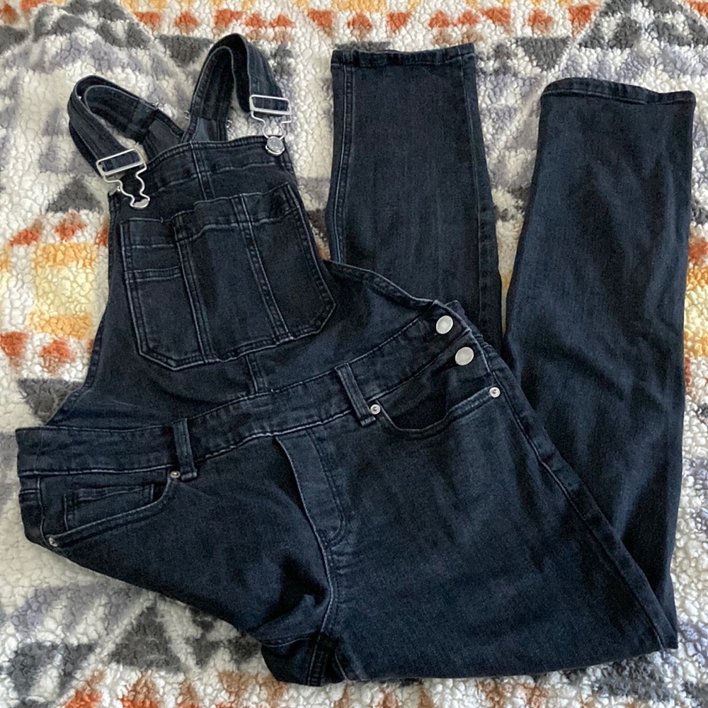 Black Denim Overalls